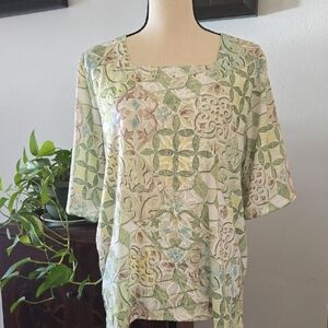 Alfred Dunner Pastel Mosaic Blouse